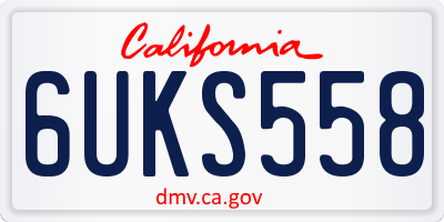CA license plate 6UKS558