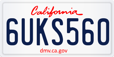 CA license plate 6UKS560