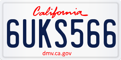 CA license plate 6UKS566