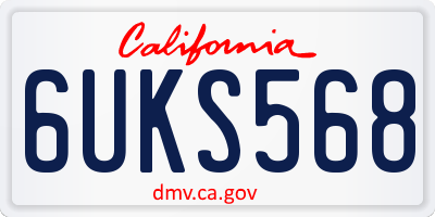 CA license plate 6UKS568