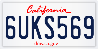 CA license plate 6UKS569