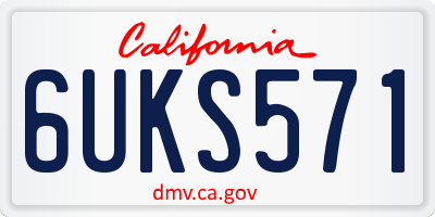 CA license plate 6UKS571