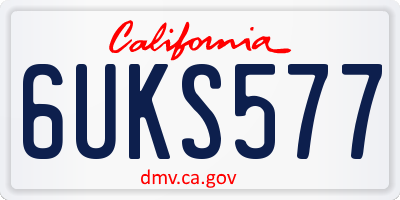 CA license plate 6UKS577