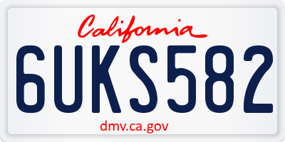 CA license plate 6UKS582