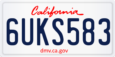 CA license plate 6UKS583