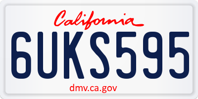 CA license plate 6UKS595