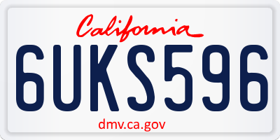 CA license plate 6UKS596