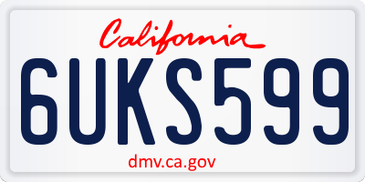 CA license plate 6UKS599