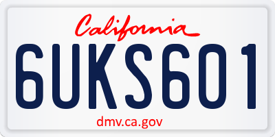 CA license plate 6UKS601