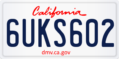 CA license plate 6UKS602