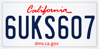CA license plate 6UKS607