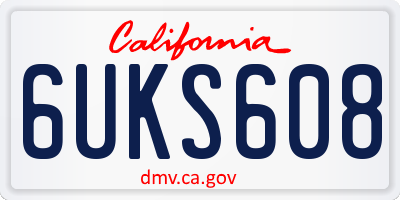 CA license plate 6UKS608