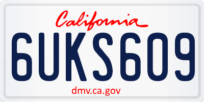 CA license plate 6UKS609