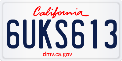 CA license plate 6UKS613