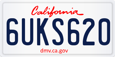 CA license plate 6UKS620