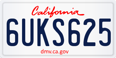 CA license plate 6UKS625