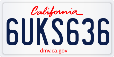 CA license plate 6UKS636