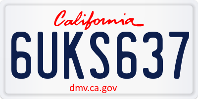 CA license plate 6UKS637