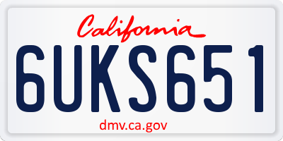 CA license plate 6UKS651