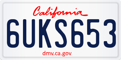 CA license plate 6UKS653