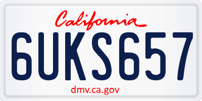 CA license plate 6UKS657