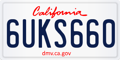 CA license plate 6UKS660
