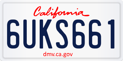 CA license plate 6UKS661