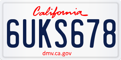 CA license plate 6UKS678
