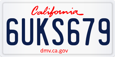 CA license plate 6UKS679