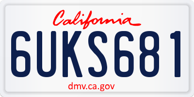 CA license plate 6UKS681