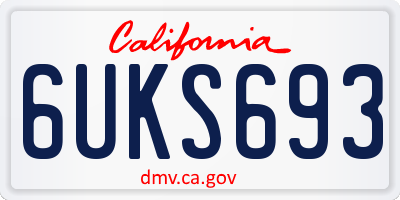 CA license plate 6UKS693