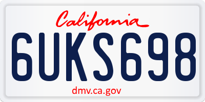 CA license plate 6UKS698