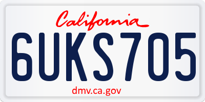 CA license plate 6UKS705