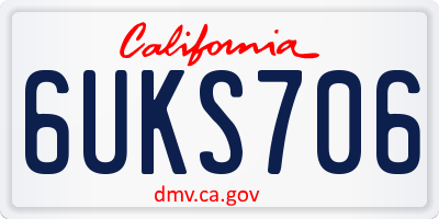 CA license plate 6UKS706