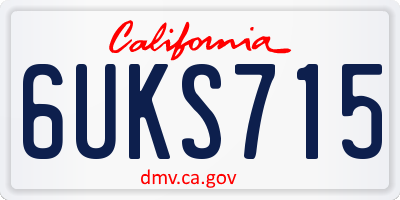 CA license plate 6UKS715