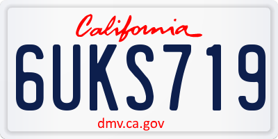 CA license plate 6UKS719