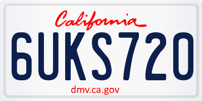 CA license plate 6UKS720