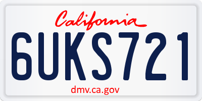 CA license plate 6UKS721