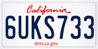 CA license plate 6UKS733