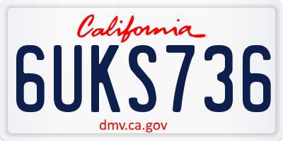 CA license plate 6UKS736