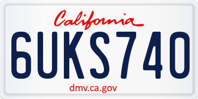 CA license plate 6UKS740