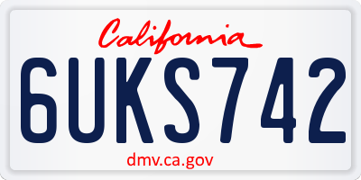CA license plate 6UKS742