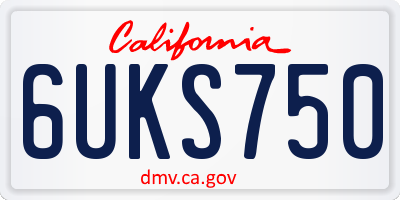 CA license plate 6UKS750
