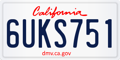 CA license plate 6UKS751
