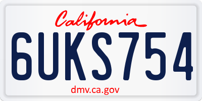 CA license plate 6UKS754