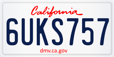 CA license plate 6UKS757