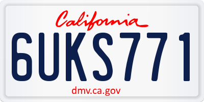 CA license plate 6UKS771