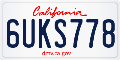 CA license plate 6UKS778