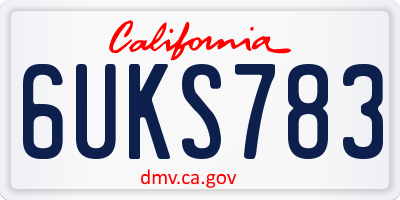 CA license plate 6UKS783