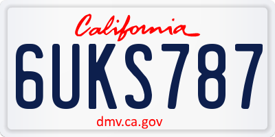 CA license plate 6UKS787